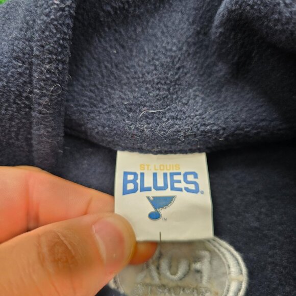St Louis Blues Vest Mens Large Navy Blue Sweater Full Zip Fleece NHL Hockey - Picture 6 of 9